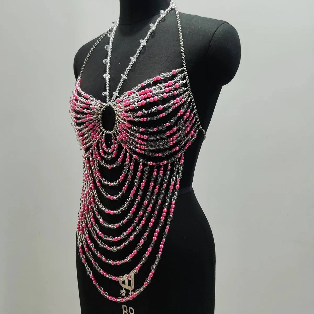 

Heavy color beaded chest chain sexy casual with women's accessories body chain