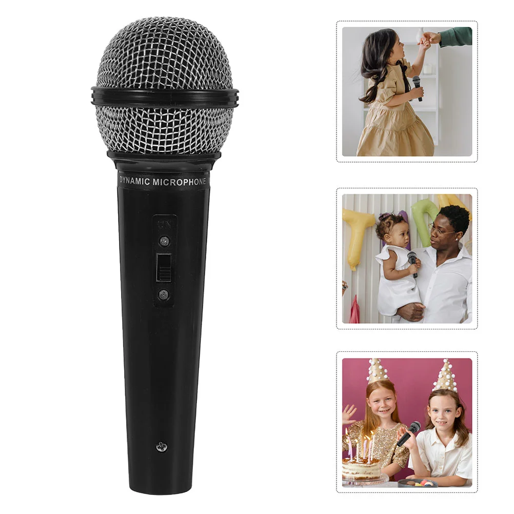 2 Pcs Kids Stage Play Fake Microphone Props Plastic Simulated Toys Lightweight Perfect for Parties Playtime