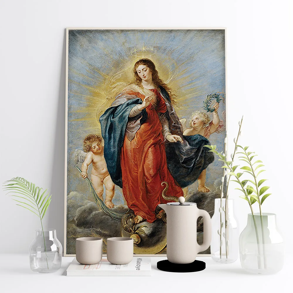 Peter Paul Rubens Exhibition Museum Poster Vintage Canvas Painting Immaculate Conception Art Print Wall Picture Home Decor Gift