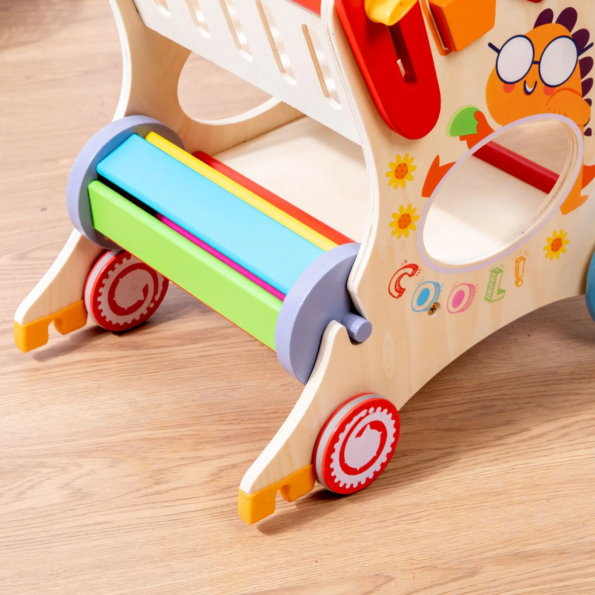 Neue multifunktion ale Kinder Hand Push Spielzeug Einkaufs wagen Holz Walking Supermarkt Handwagen große Kapazität Lagerung Spielzeug auto