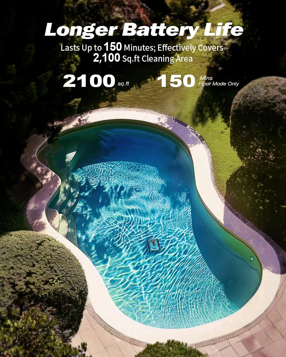 Pool Vacuum for Pools: Cordless Automatic Robotic Pool Cleaners for Swimming Pool Wall and Waterline Cleaning wi