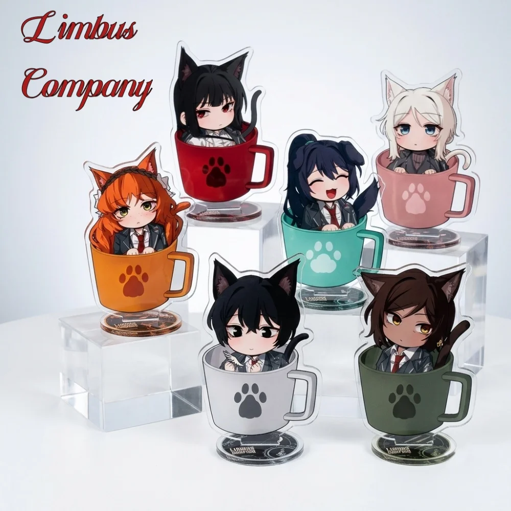 Game Limbus Company 10cm Acrylic Stand Chibi Figure Cosplay Desk Decor Collection Toy Yi Sang Faust Don Quixote Gift Keychain