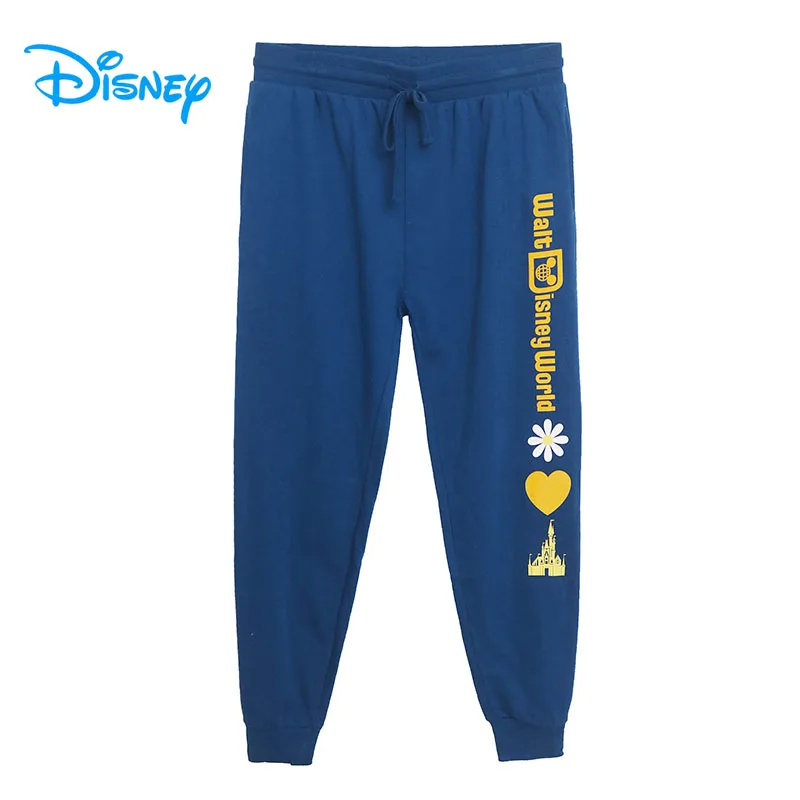 Disney World Letter Heart Castle Print Fleece Sweatpants Women Casual Jogging Fitness Sports Pants Couples Trousers Streetwear