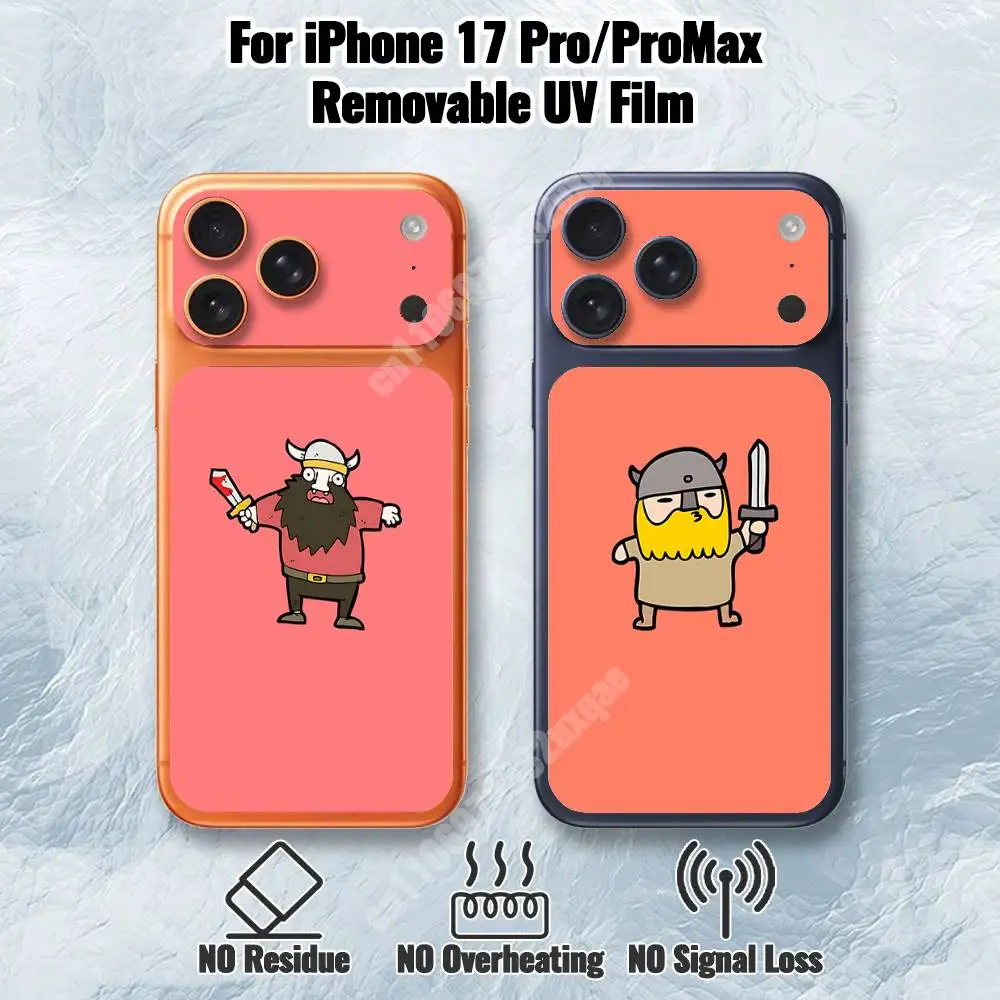 

Cartoon Viking Berserker Removable UV Film for iPhone 17 Pro 17 ProMax Protective Sticker