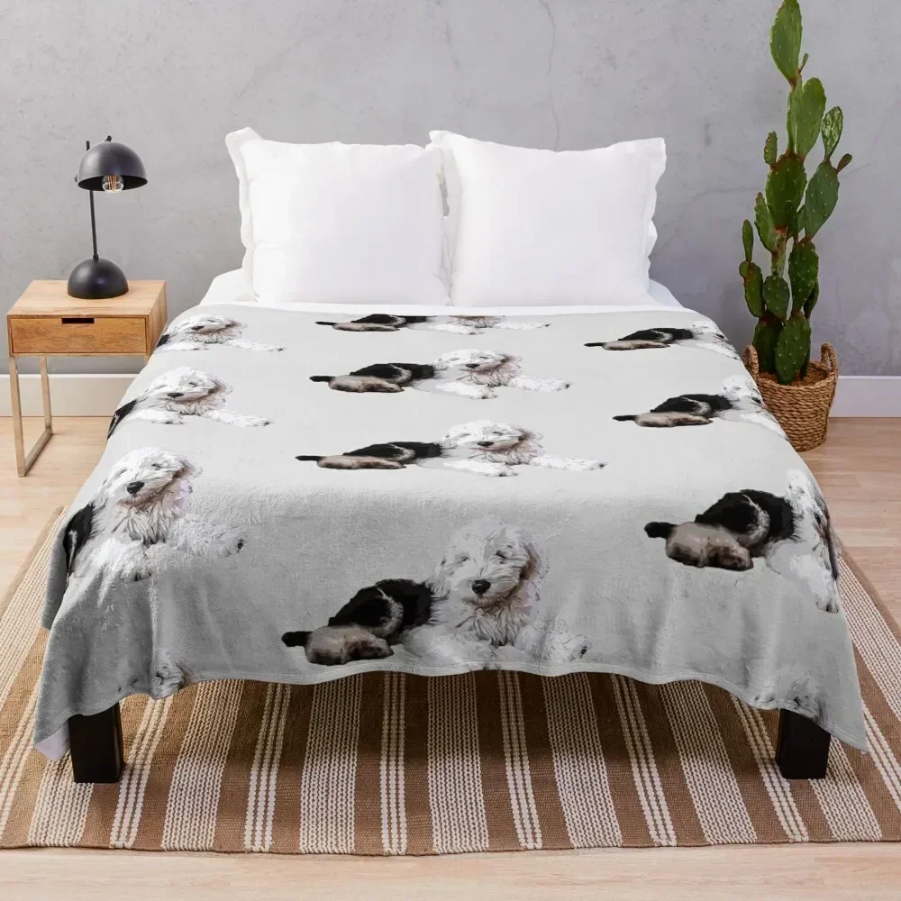 

Old English Sheepdog Puppy Dog Throw Blanket Soft Comfort Blanket for Reading Watching TV
