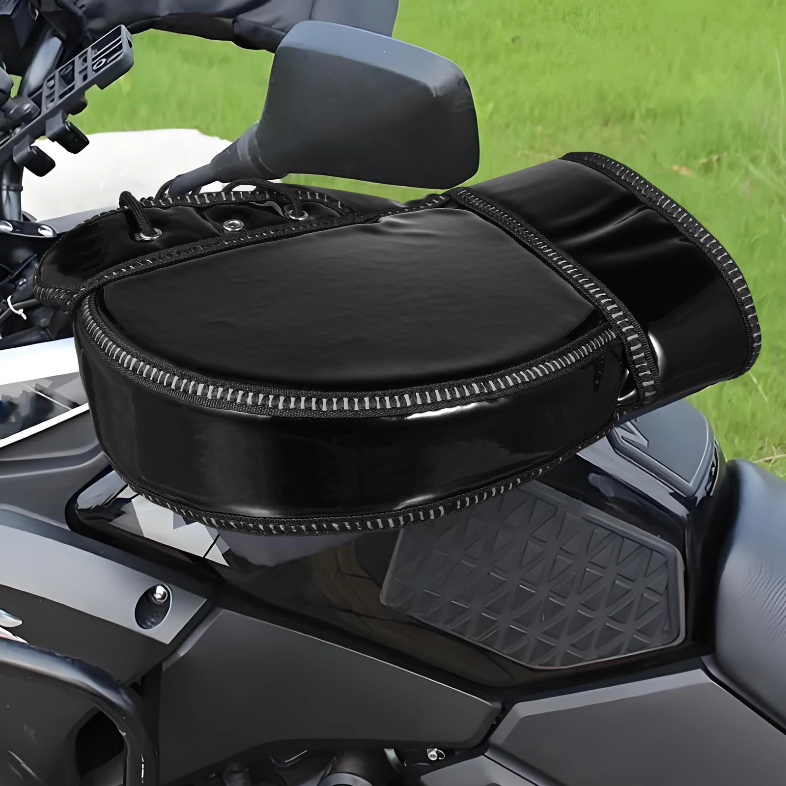 1 paire de mitaines de guidon chaudes, manchons de moto isolés, manchettes élastiques, résistantes aux intempéries, Protection contre le vent et la neige, ajustement universel pour Scooter Atv