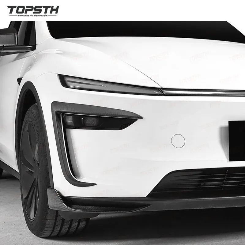 

For Model Y Juniper 2025+ Lightweight Carbon Fiber Front Lip Sp + Canards Enhanced Peormance Car Accessories
