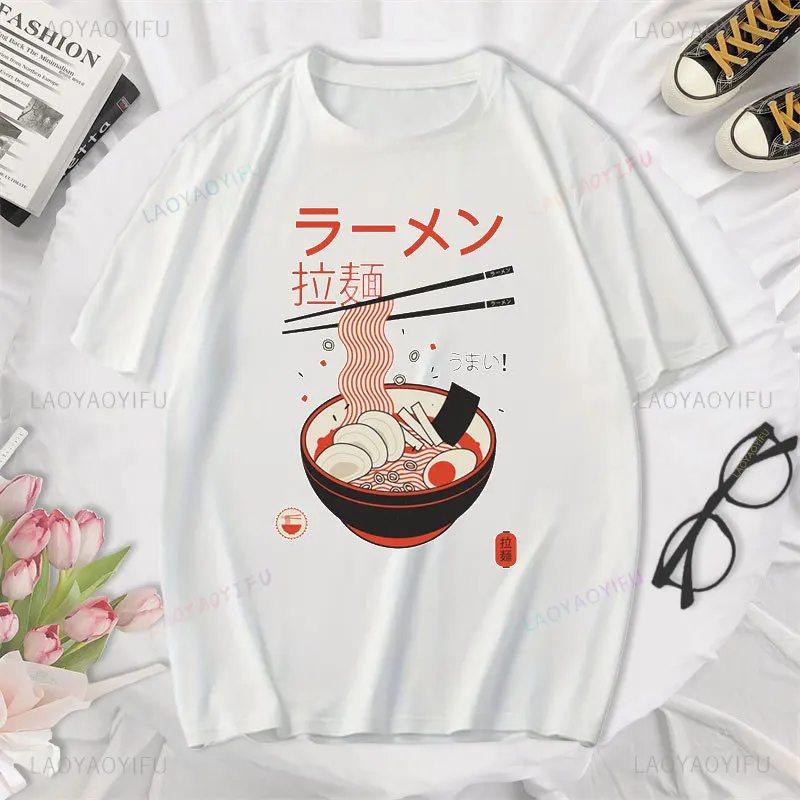 Japanese Ramen Noodles Bowl Send Noods O-Neck Tshirt Men Women Casual Short Sleeve Tee Shirt Comfort Cotton Short Sleeve Tops