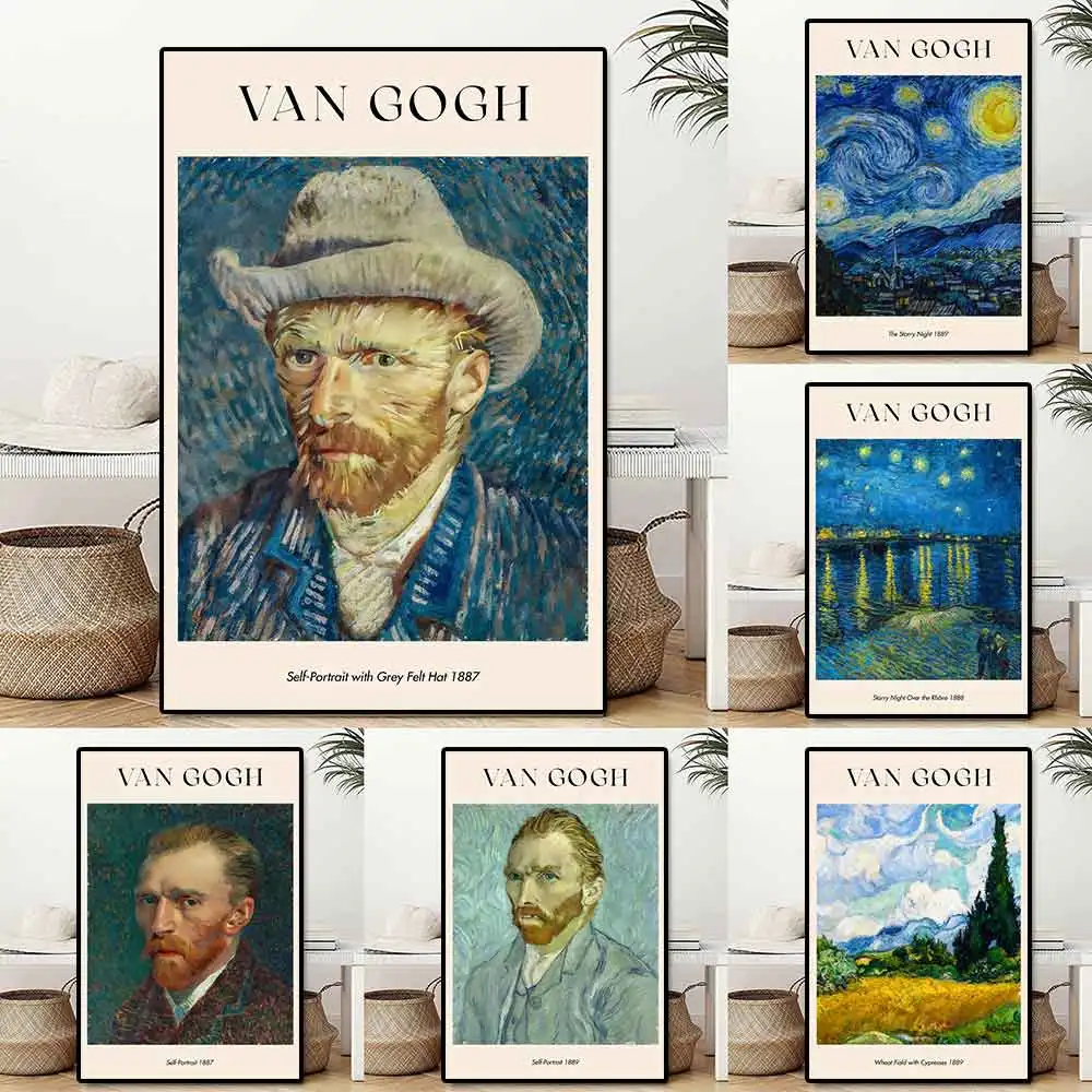 

Famous Van Gogh The Starry Night Poster And Print Classic World Portrait Paintings Early Childhood Education Wall Art Room Decor