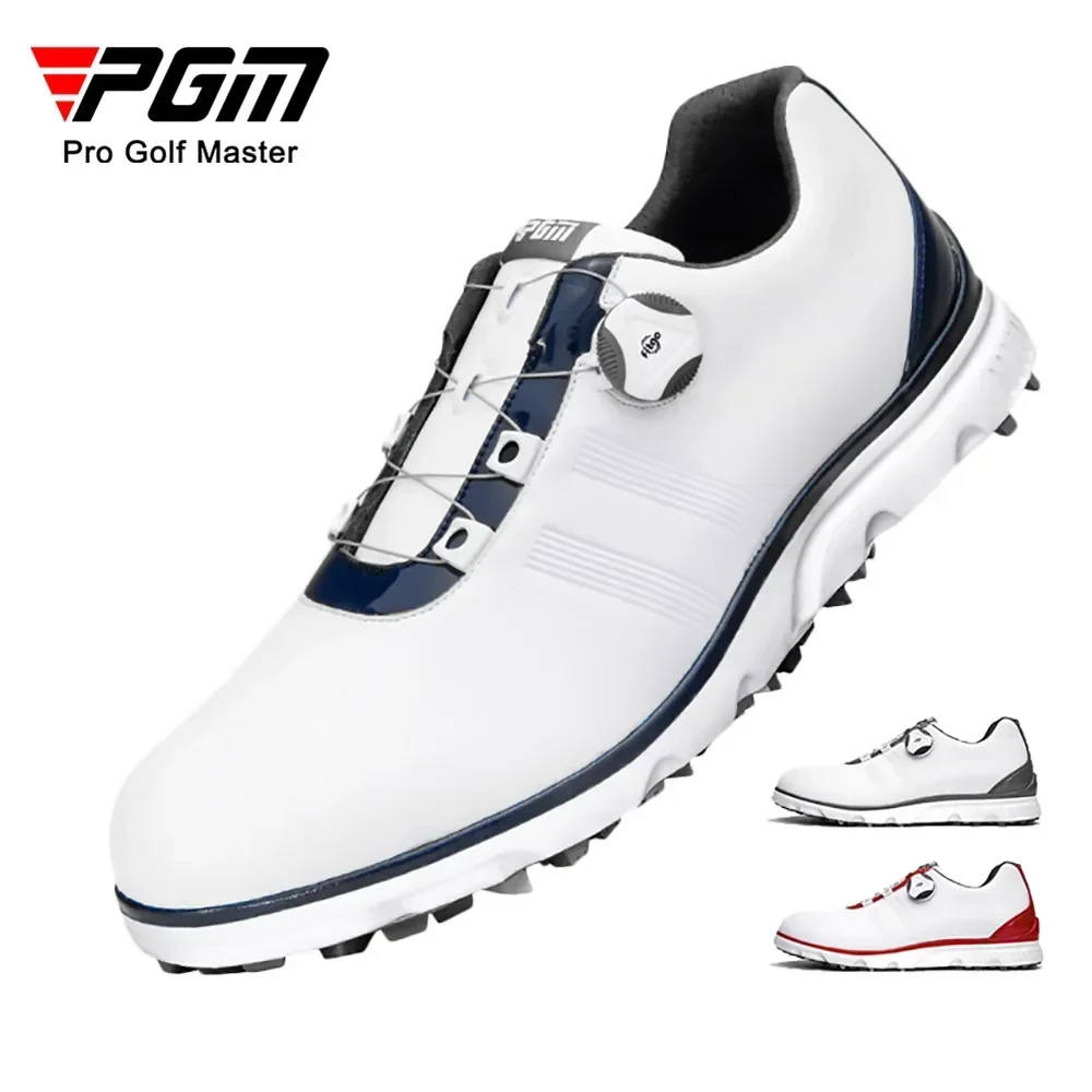 

Breathable PGM Golf Shoes Men's Waterproof Shoes Rotating Laces Golf Sh oes Anti-Slip Stud Sneakers