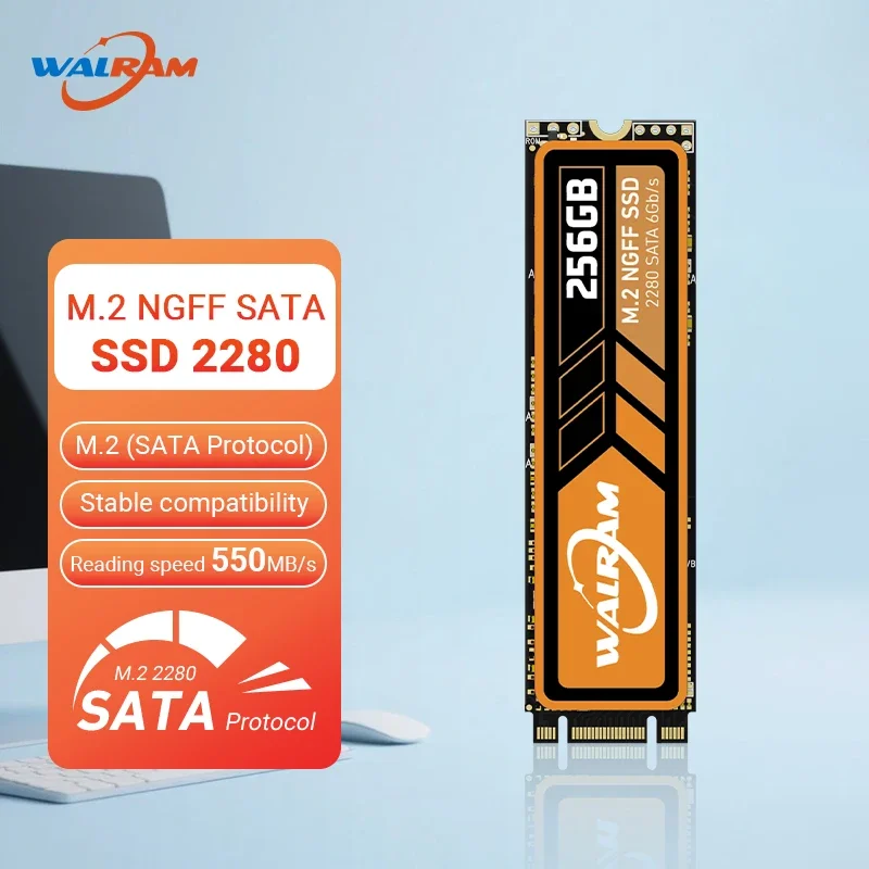 WALRAM 512GB SSD SATA M.2 NGFF 128GB 256GB 1TB NGFF 2280 Internal M2 Solid State Drive HDD 1 TB Hard Disk For PC Desktop Laptop