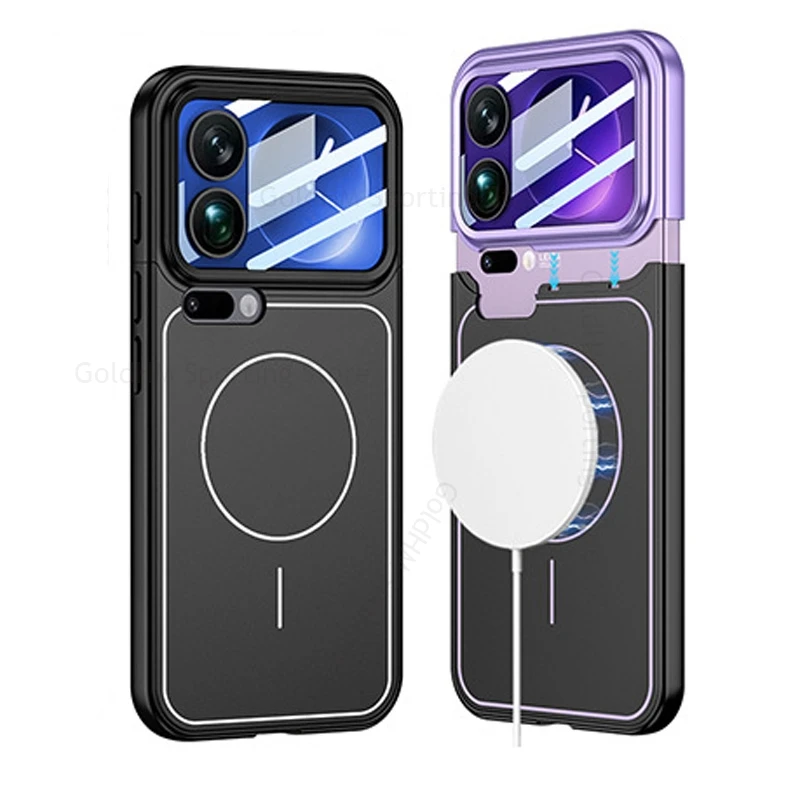 

For Magsafe Camera Wireless Charging Case For Xiaomi 17 Pro Max Magsafing Shockproof Cover For Mi 17 Pro HD Lens Film Protector