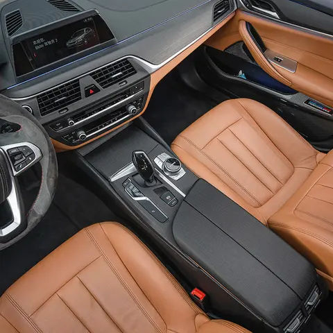 우드 그레인 중앙 팔걸이 박스 커버 보관함, 기어 위치 패널 장식 커버, 자동차 부품, BMW 5 시리즈 G30 용 LHD