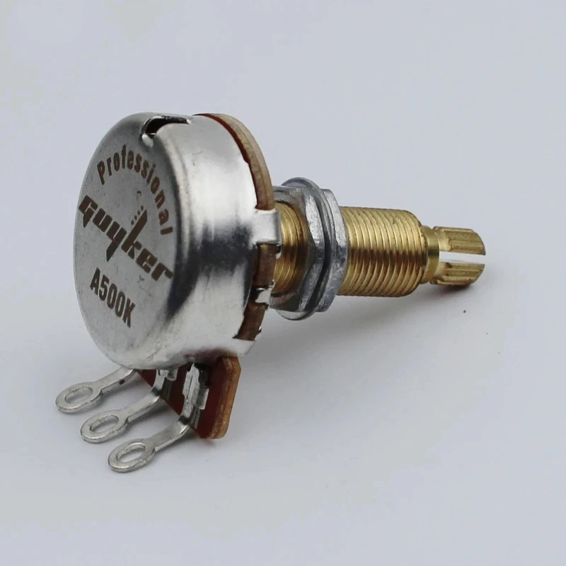 1 Piece GUYKER A500K Brass Long Shaft Potentiometer For Electric Bass Guitar