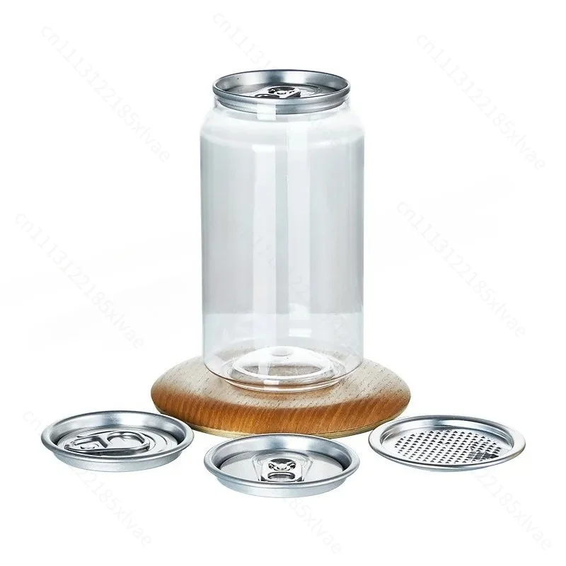 Plastic Can with Lid Sealed Beverage Bottle Milk Tea Coffee Bubble Water Beverage Cans
