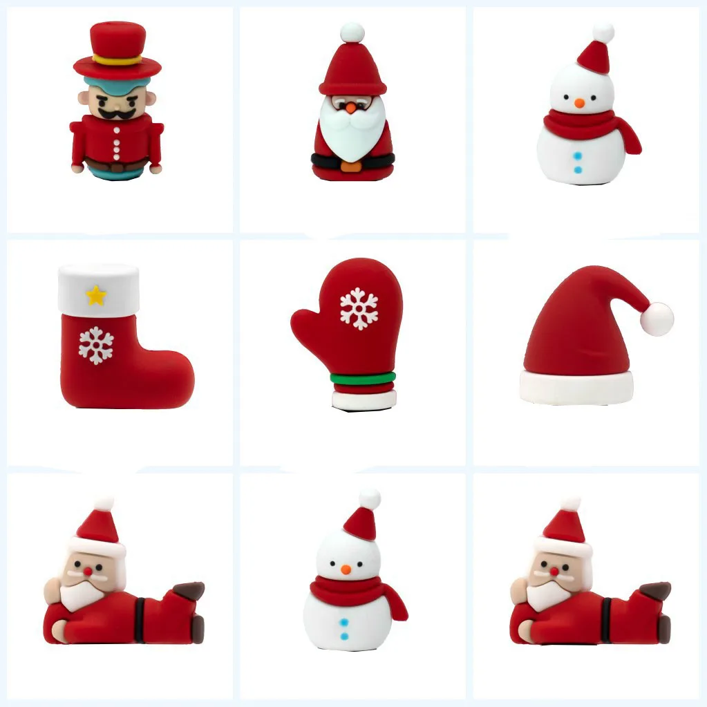 3D stereoscopic Christmas snowman series shoe buckle charms accessories decorations for sandals sneaker clog wristbands DIY