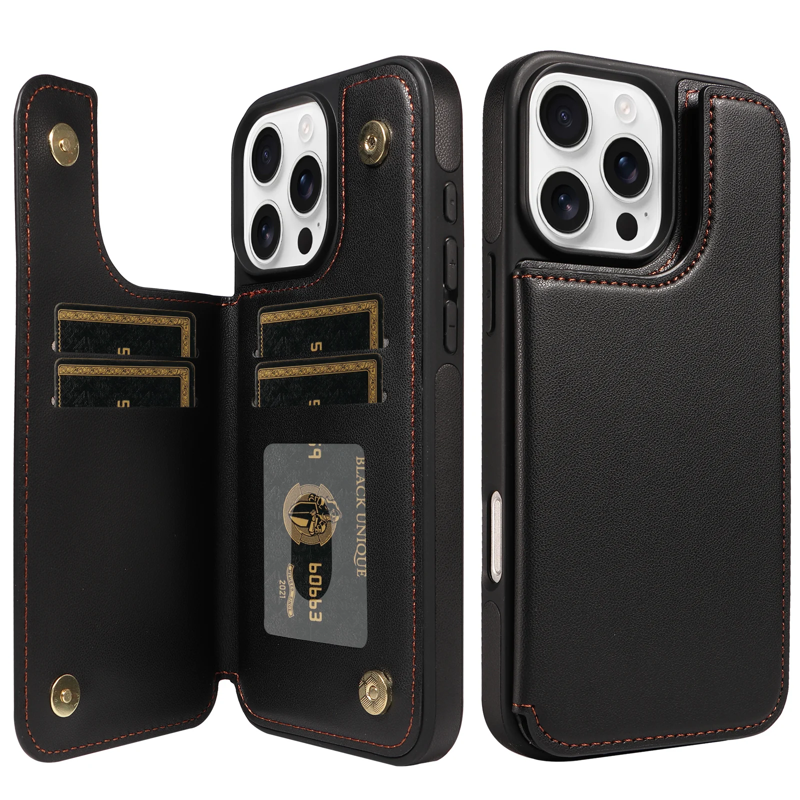 Flip-Wallet-Handyhülle für iPhone 18 Pro Max 17 16 Pro 15 Plus 14 13 12 11 RFID-Schutz mit Kartenfach Luxus-Schutzhülle – Detail 8