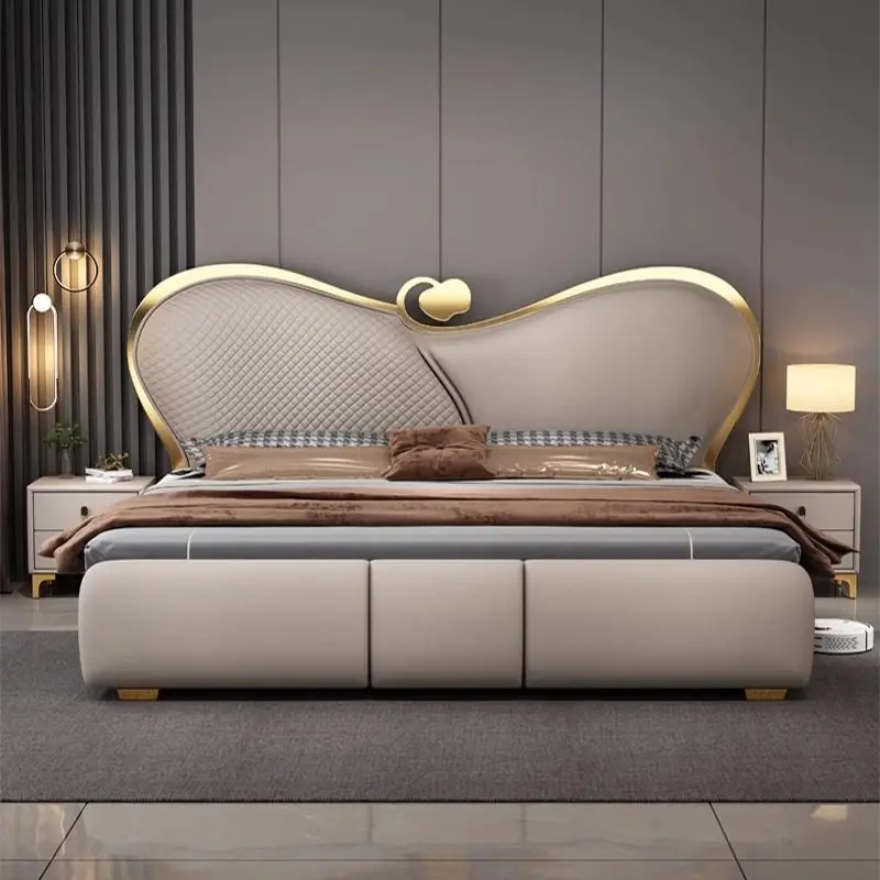 Cama king size de 180x200cm, muebles de dormitorio para 2 personas, camas de dormitorio, estructura de cama queen, elegante y cómoda letto matrimoniale