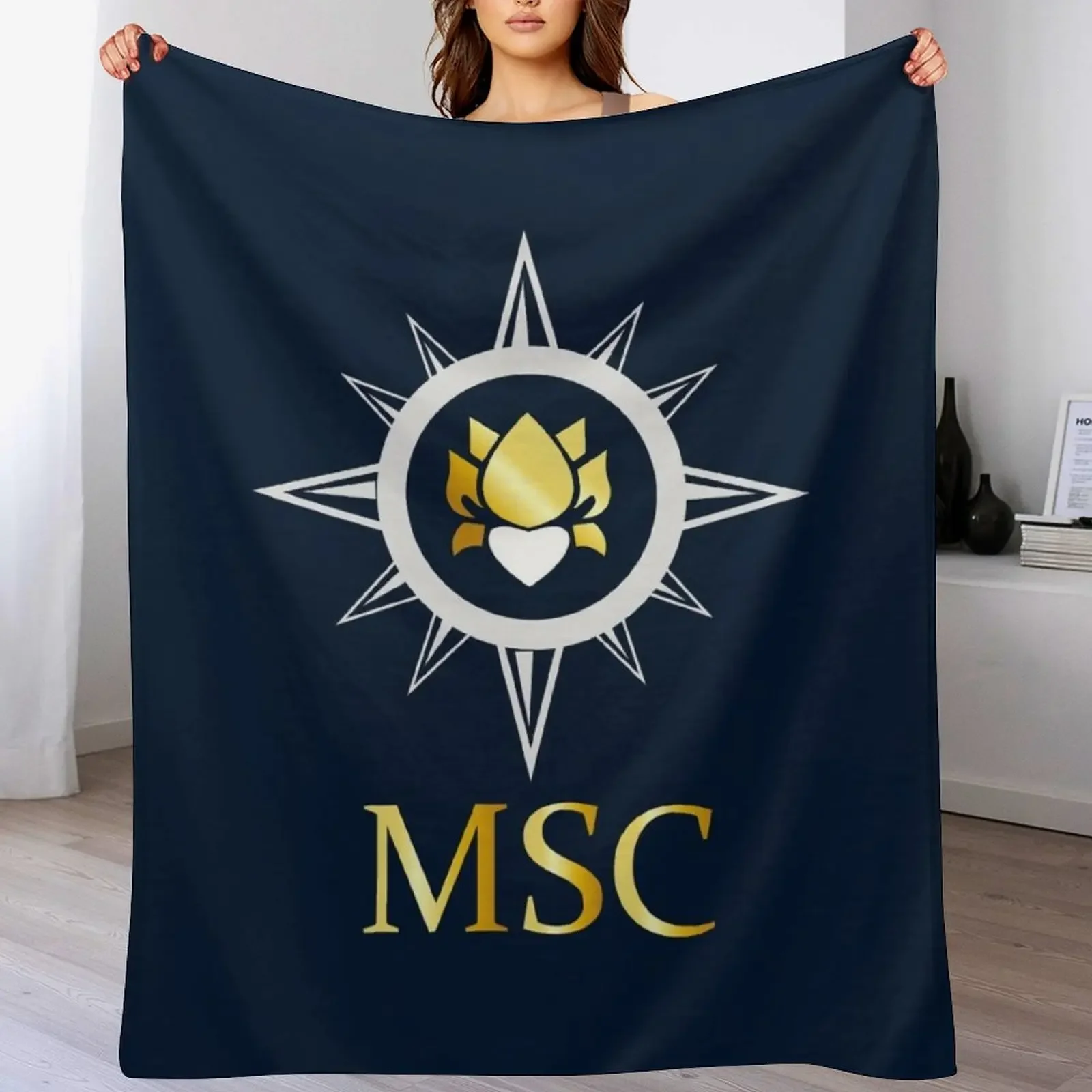 

msc yacht club Throw Blanket Winter beds Cute Plaid Blankets