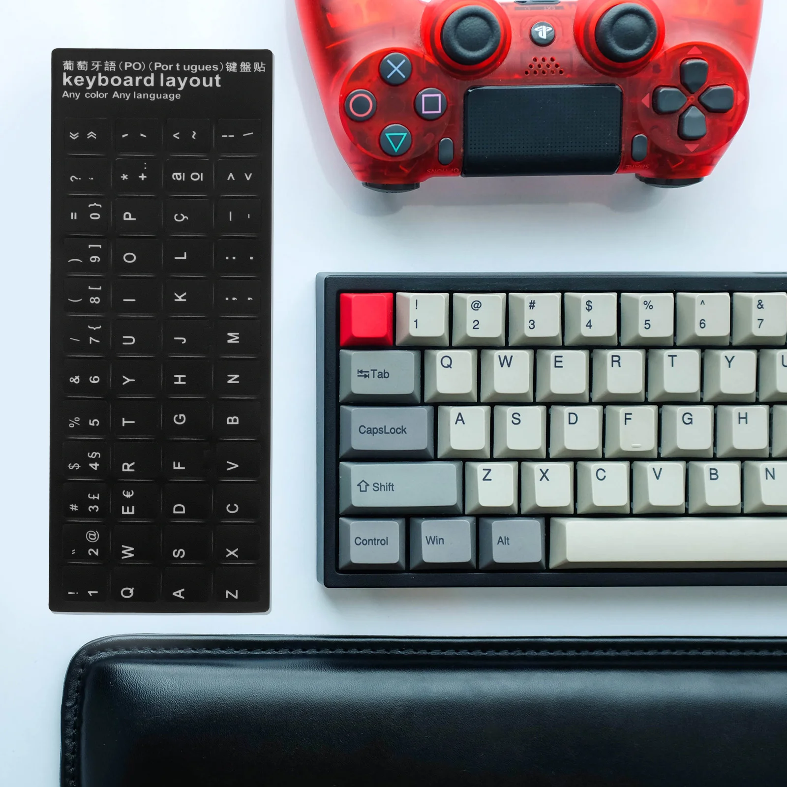 

10Pcs Keyboard Stickers Black Background White Lettering Universal Multi-Language Replacement Skin Laptop Notebook Computer