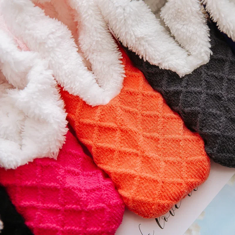 New Winter Floor Slippers Women Indoor Home Socks Warm Velvet Floor Socks Plush Soft Slippers Pantoffels Adults Bottom Glue Sock