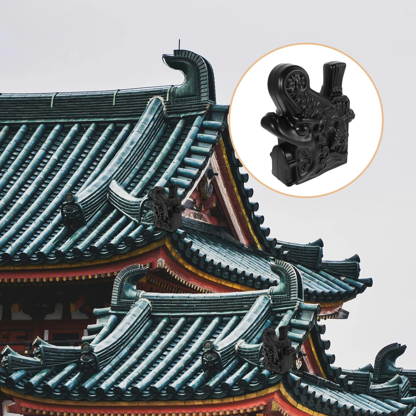 Traditional Chinese Volute Roof Tiles Decorative Building Panels Weather Resistant For Temple Pagoda Courtyard Villa