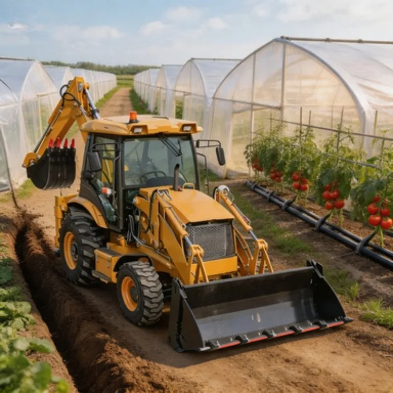 For Large Project Backhoe Loader 4WD Digger Tractor 8 Ton with Front Bucket Rear Digger for Infrastructure Work Use