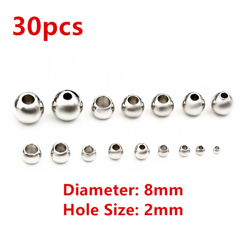 30-100 Stück 2-8mm Edelstahl Gold Farbe Spacer Perlen Charme lose Perlen DIY Armbänder Halskette für Schmuck Herstellung Charms