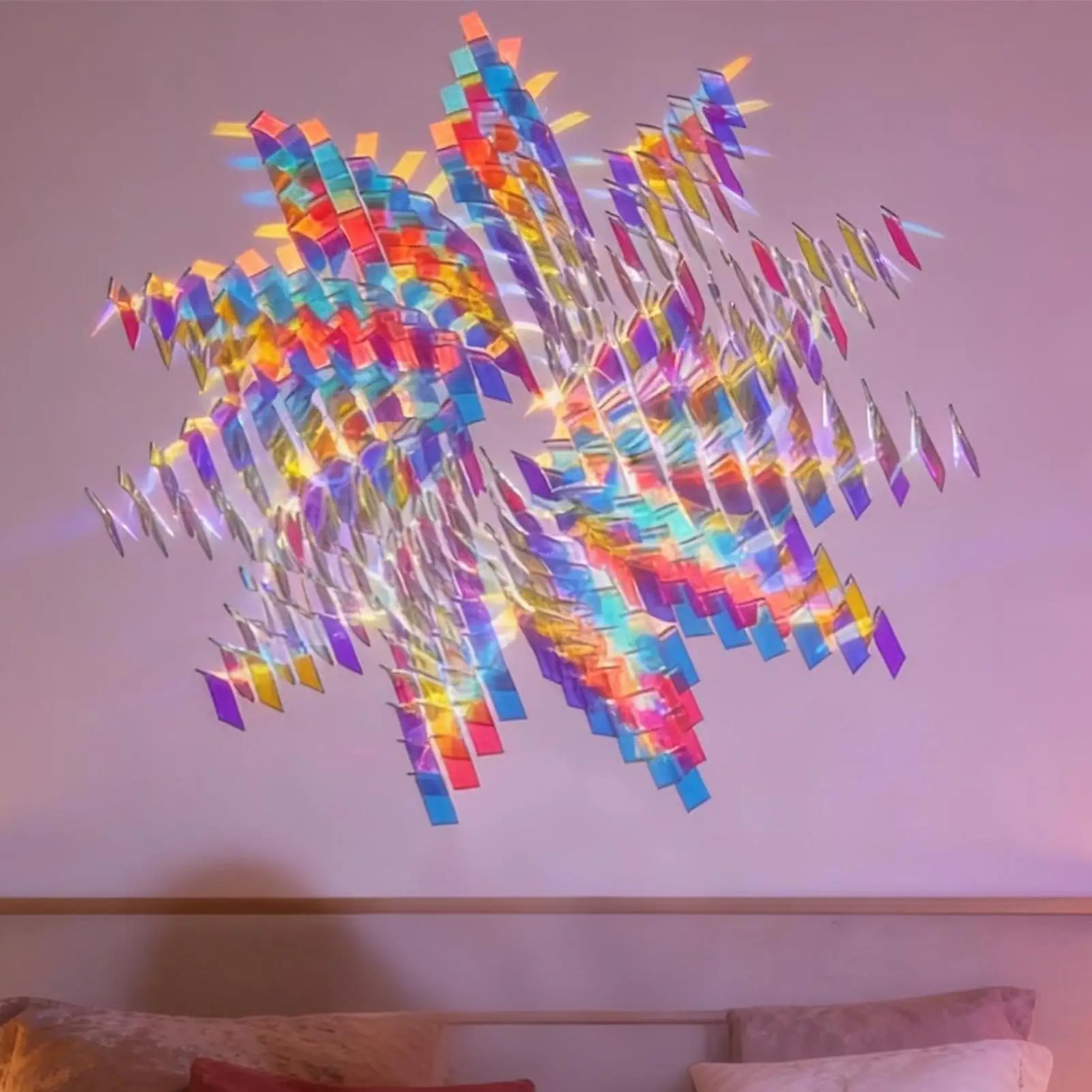 100 Stück Holographische Acrylquadrate Leichtgewichtige Bunte Regenbogen-Acrylplatten für Frauen Männer Harz-Mosaik-Kunst Schmuck – Detail 5