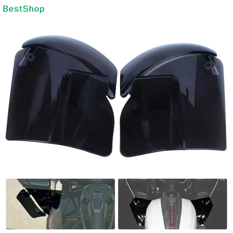 Motorcycle Side Adjustable Wind Deflector Smoke Tinted Windshield Fairing Spoiler For Touring Street Bike 2023 To 2026 Models