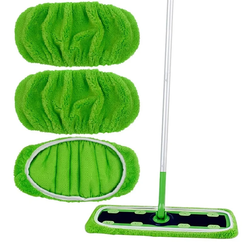 Green Reusable Microfiber Mop Pads for Swiffer Sweeper XL Dry Sweeping Cloths Replacement Sweeping Mopping Pad Refill