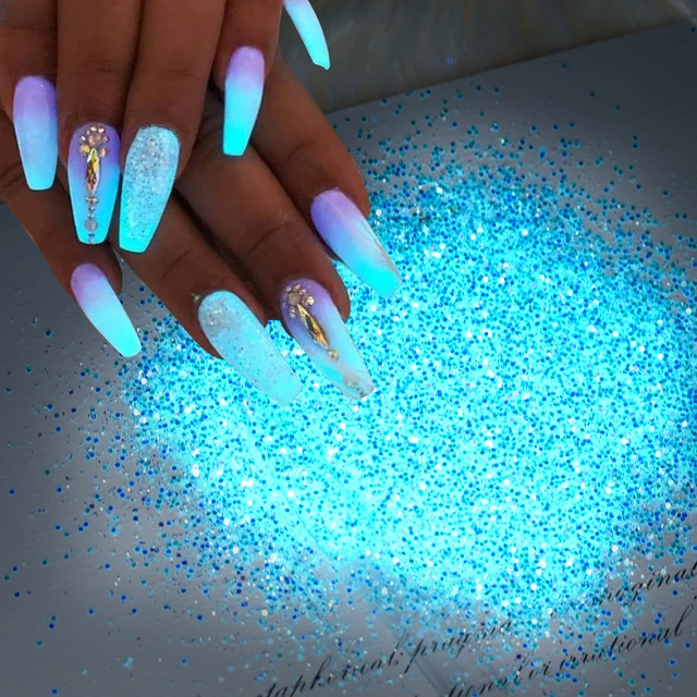 Glow in the dark ombre acrylic nails best sale