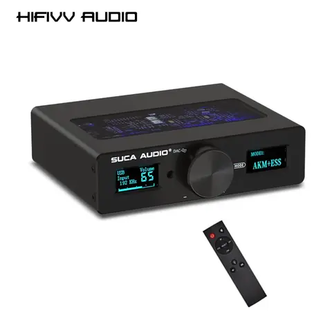 Hifi Digital DSD Audio DAC ES9038Q2M+AK4493 Dual Core Dual Display Screen Desktop Decoder Optical /Coaxial USB Input RCA Output
