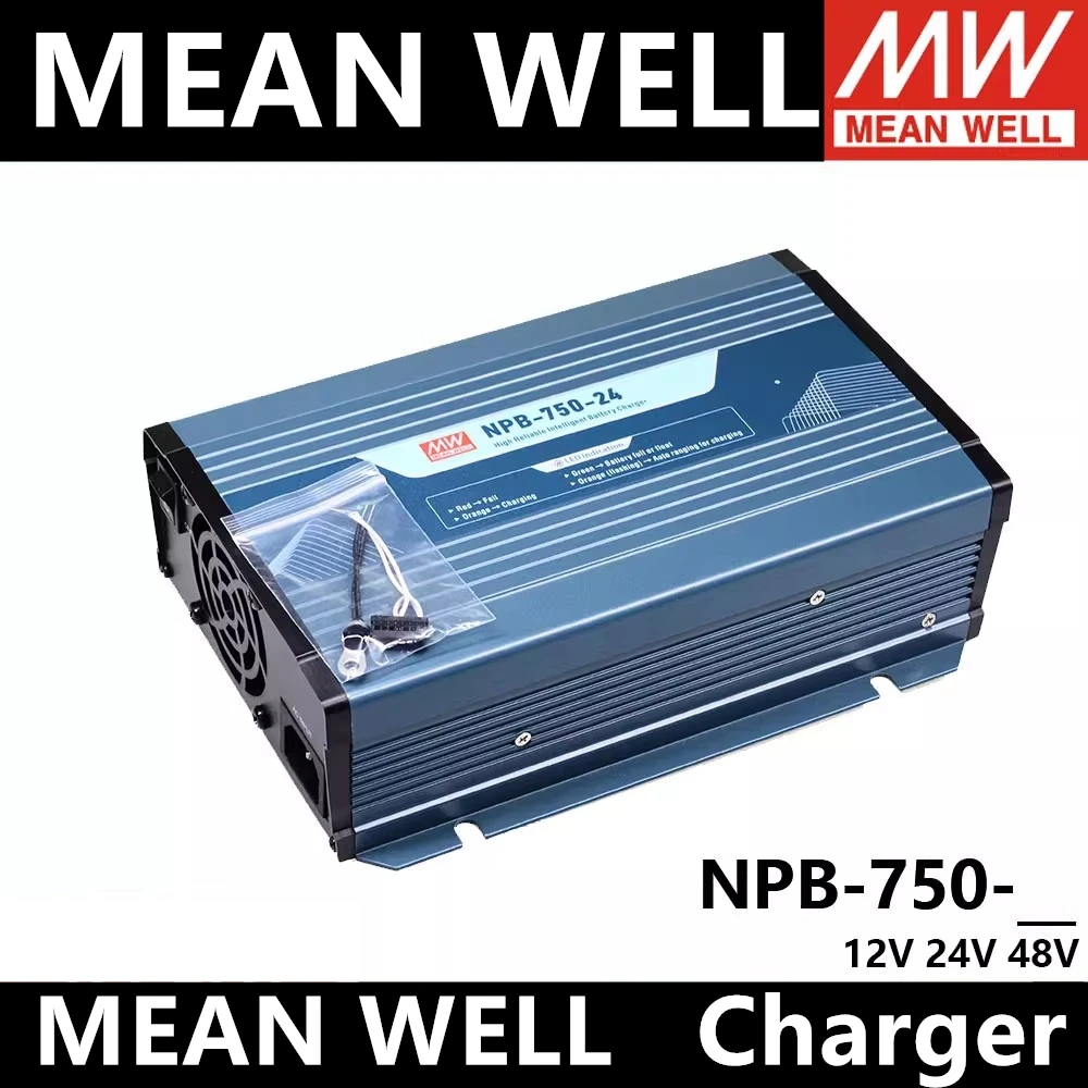 MEAN MELL NPB-750-12 NPB-750-24 NPB-750-48 750W High Reliable Ultra Wide Output Range Intelligent Battery Charger Brand new