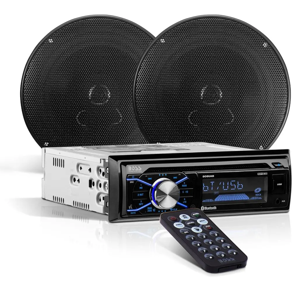 

Пакет автомобильной стереосистемы — один Din, Bluetooth, CD MP3 USB AM FM-радио, 6,5-дюймовые 2-полосные полнодиапазонные динамики, черный