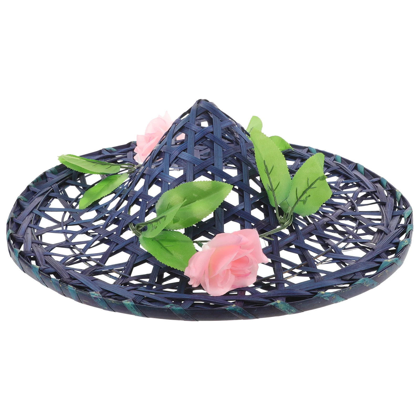 قبعة منسوجة من الخيزران على الطراز الصيني ريفي خفيف الوزن لأداء المسرح وحفلات تنكرية للرقص المريح