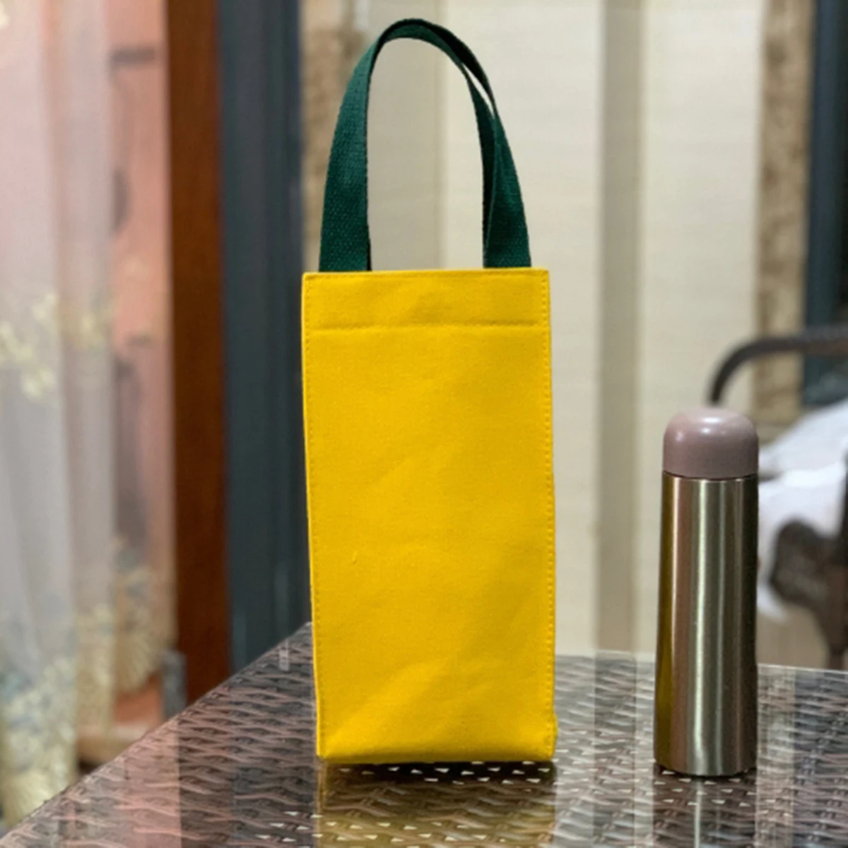 Einfache tragbare Wasserbechertasche aus Segeltuch, geschmorte Bechertasche, Thermosbecher-Set, Regenschirmtasche, Geldbörse, Geldbörse, Mama-Tasche, ein Paket