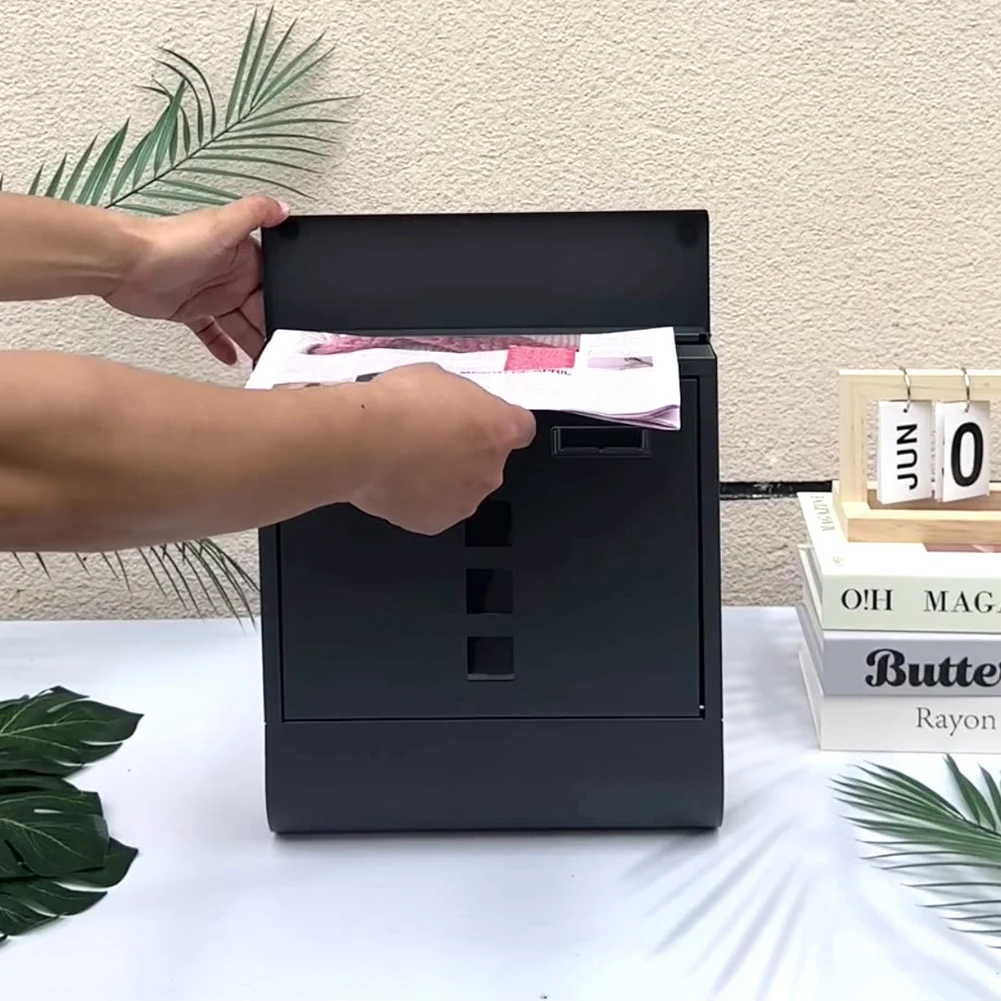 

Residential Mailbox with Secure Key Lock Lockable Mailbox Large Capacity Outdoor Home Mailbox for Home Garden Service