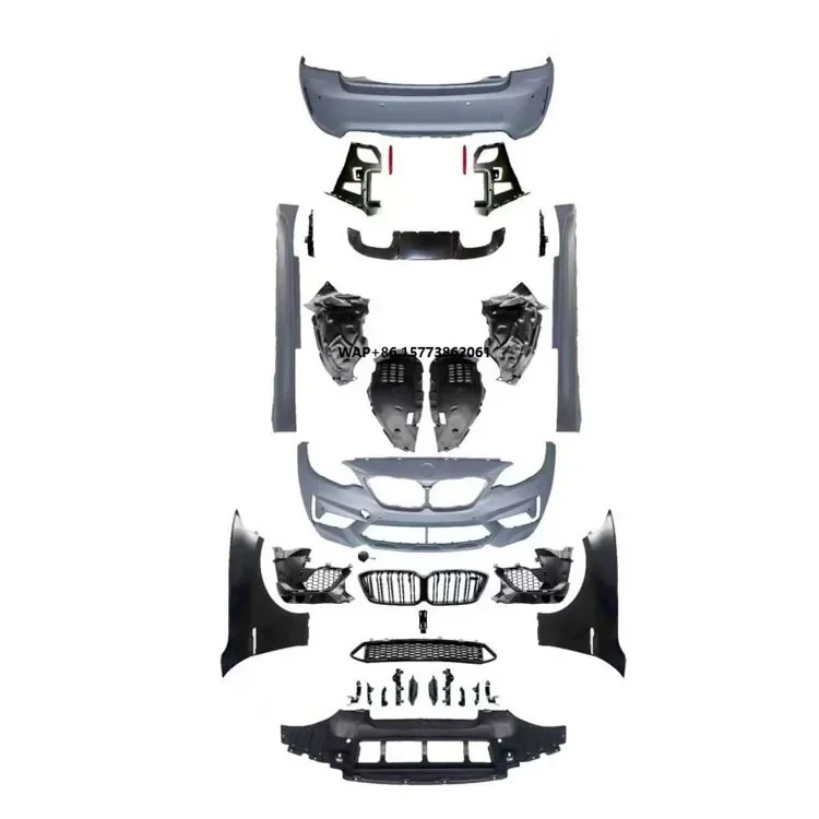 

Auto Parts Widebody F87 M2 Style Bodykit Side Skirts Rear Diffusers Fender Front Grille Bumper Body Kit for F22 2014-2019