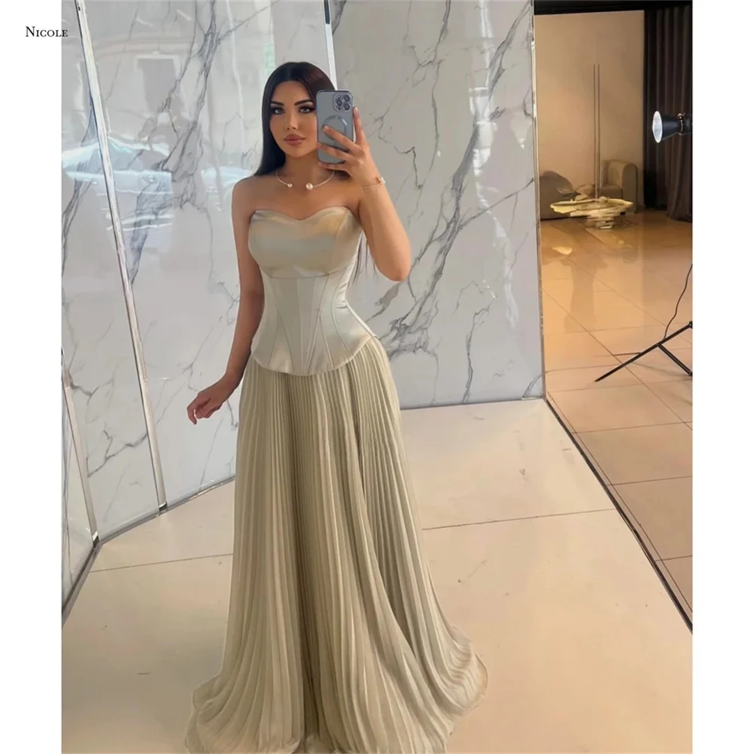 

Nicole Custom Made Ball Gown Dress Line A Elegant Evening Party Dresses for Women Evening Dress Woman Robe Soiree Off-shoulder