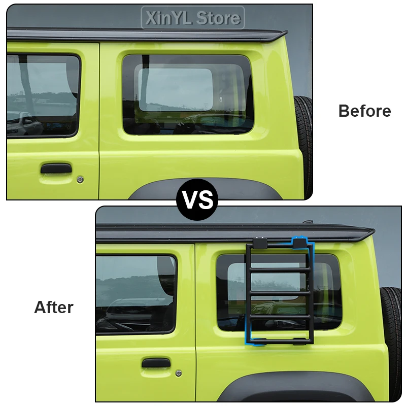 

Rear Windows Climbing Ladder Rack Protective Frames For Suzuki Jimny 2-Door 2019 Up Car Accessories