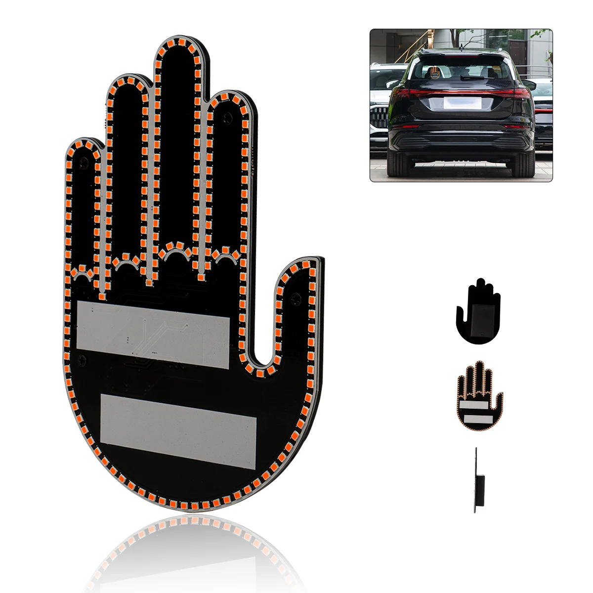 

Creative Fun Three Models Gesture Lamp Car Interior Rear Windshield LED Hand Gesture Sign Middle Finger Sign Warning Brake Light
