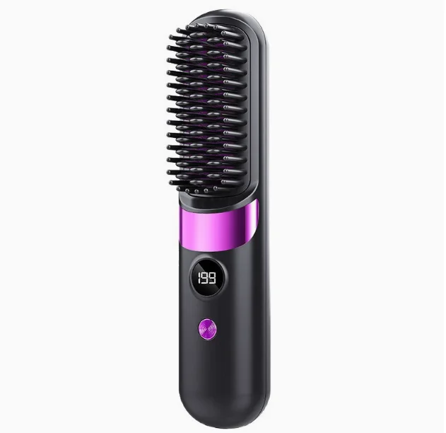 2026 Wireless Hair Straightener Brush Negative Ion Curling Iron, USB Rechargeable Hair Styling Comb for Straightening & Curling