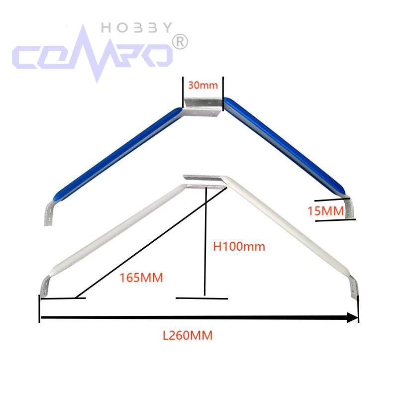 1 paire de train d'aménagers renforcés en alliage d'aluminium L260xH100mm pour pièces d'avions RC avions électriques accessoires de modèle en mousse