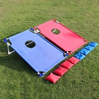 1set Red and Blue Portable Corn Hole Game Set Foldable and Durable Beach Bag Game