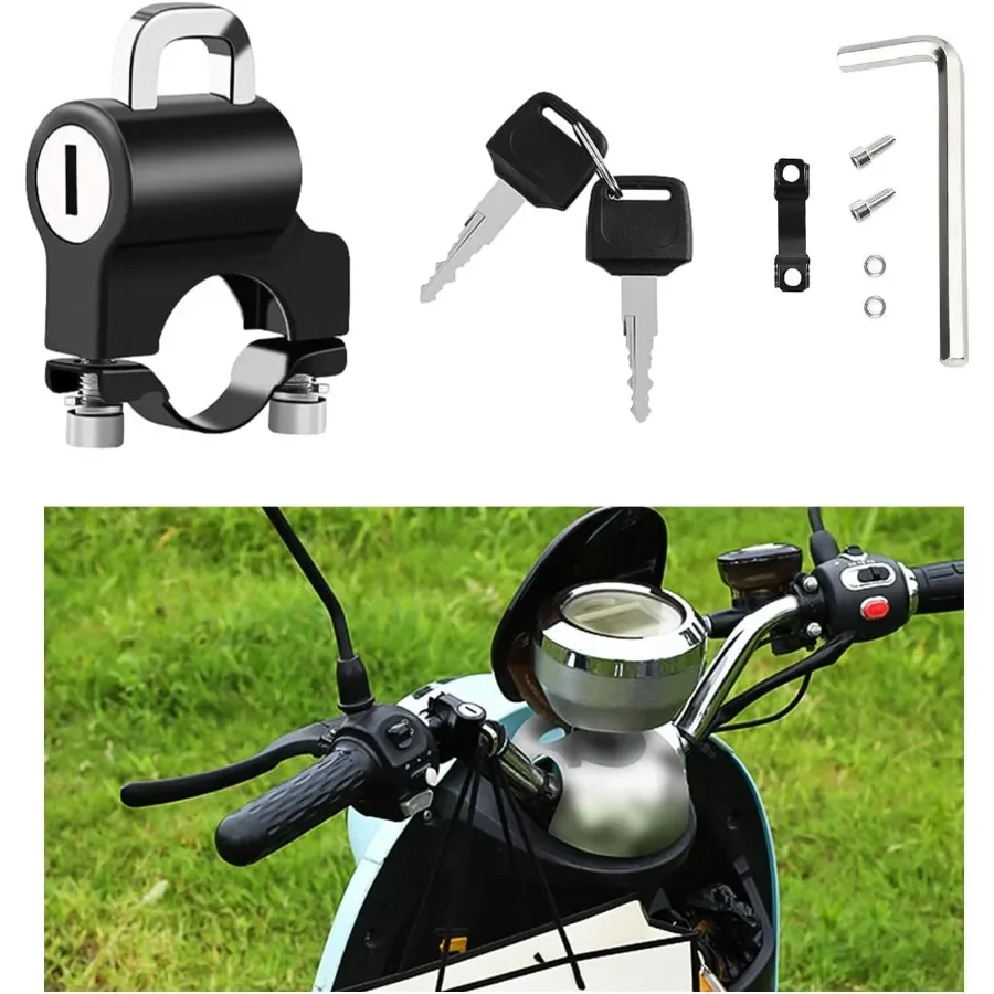 

Motorcycle Helmet Lock AntiTheft Metal TamperProof Portable Helmet Safety Lock with 2 Keys 2226mm Universal Helmet Accessories