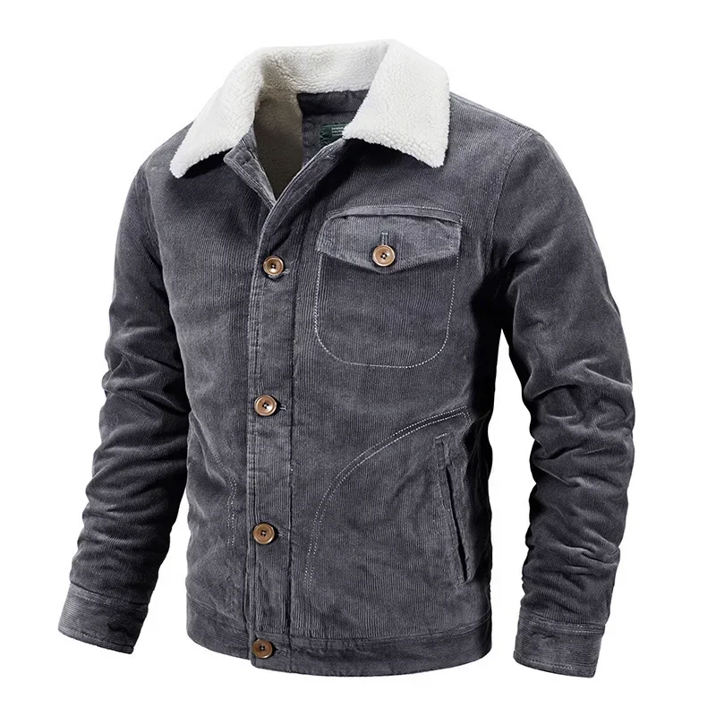 

MRMT 2025 Brand Men's Jackets Corduroy Overcoat For Male Cotton-Padded Jacket Plus Velvet Padded Outer Wear Clothing Garment