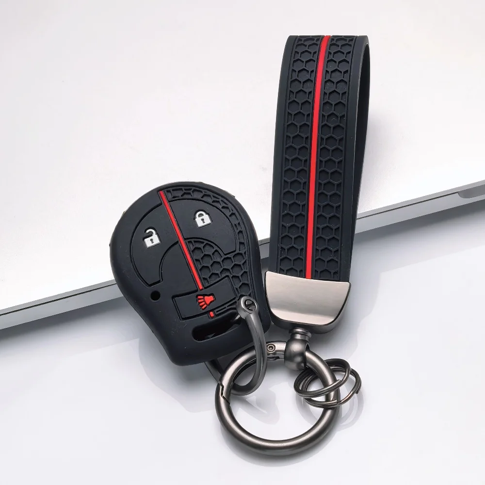 Keychain For NISSAN Juke March Qashqai Sunny Sylphy Tiida X-Trail 3 Buttons Car Key Case Cover Shell Fob Holder Key Protector