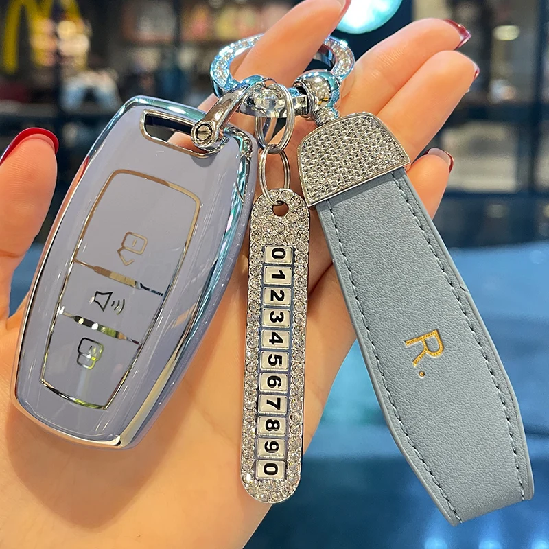 Leather Keyring Car Key Case Cover for Haval Jolion H2S H4 H7 H9 H6 H6 Coupe H6S F5 F7 F7X M6 H8 Dargo H2 Great Wall GWM Shell