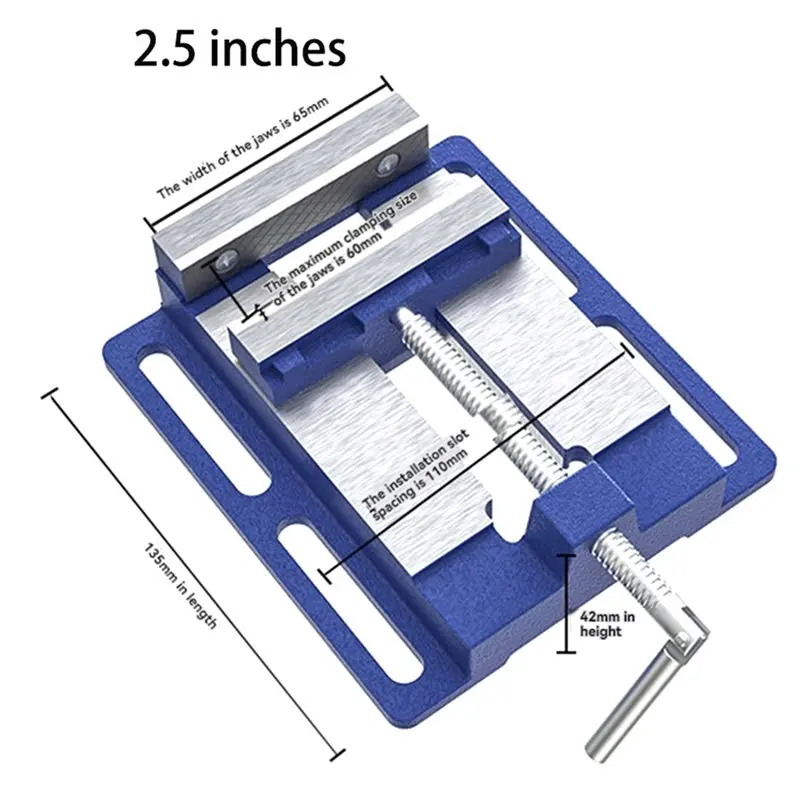 DT17 2.5 Inch Hand Tool Tiger Clamps for Woodworking Table - Cast Iron Bench Vise for CNC Milling & Drill for Press